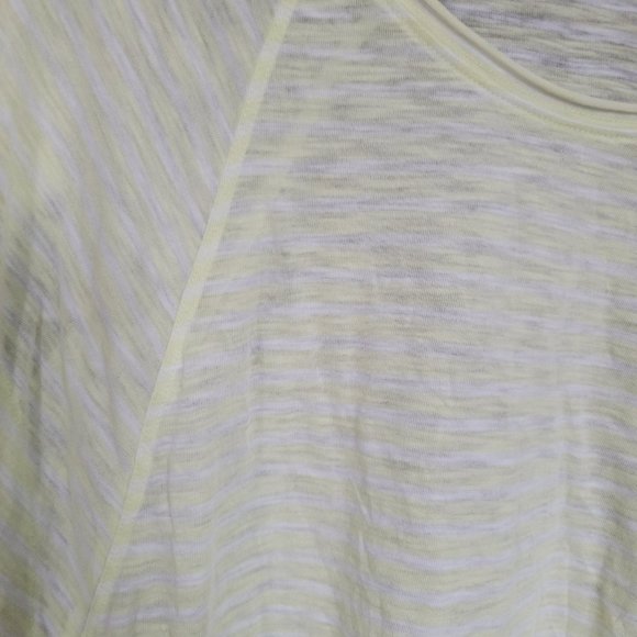 WE THE FREE Women's Lemon Lime Sheer Striped Short Sleeve Jewel Neck Top L - Picture 5 of 16